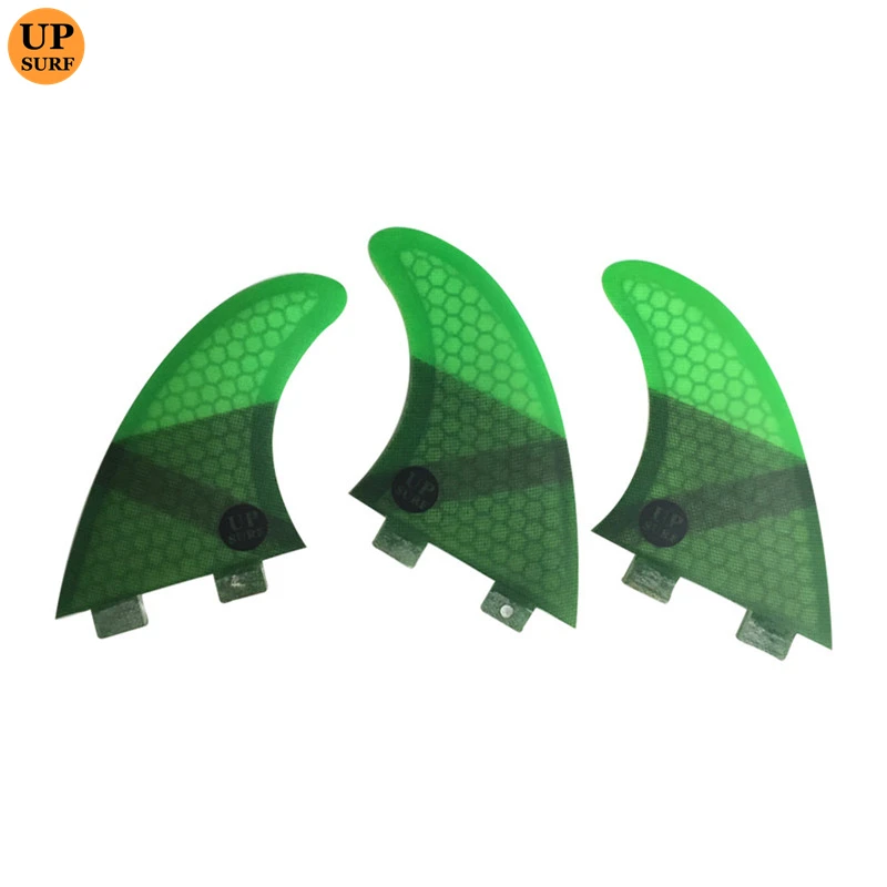 Thruster Tri Fins S/M/L/K2.1 Honeycomb Fiberglass Surfboard Fin with Double Tabs UPSURF FCS Compatible Surf Board Stabilizers