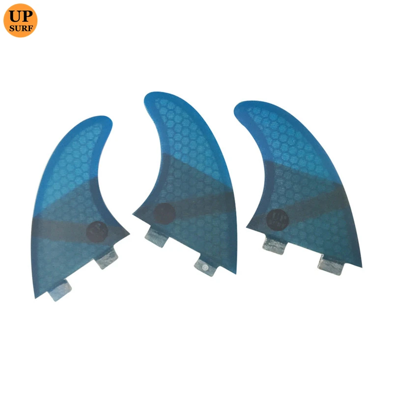 Thruster Tri Fins S/M/L/K2.1 Honeycomb Fiberglass Surfboard Fin with Double Tabs UPSURF FCS Compatible Surf Board Stabilizers