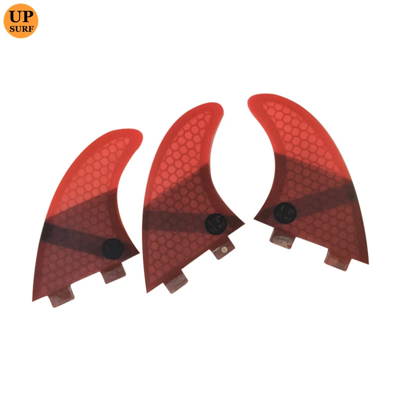 Thruster Tri Fins S/M/L/K2.1 Honeycomb Fiberglass Surfboard Fin with Double Tabs UPSURF FCS Compatible Surf Board Stabilizers
