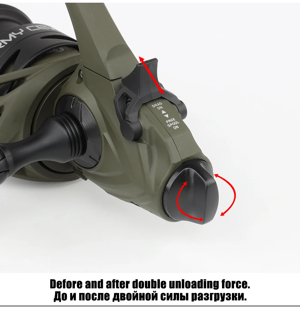W.P.E AC Spinning Reel 5000/6000 Ball Bearings 7+1 High Gear Ratio 5.1:1 Carp Feeder Fishing Reel Full Matel Line Spool Tackle