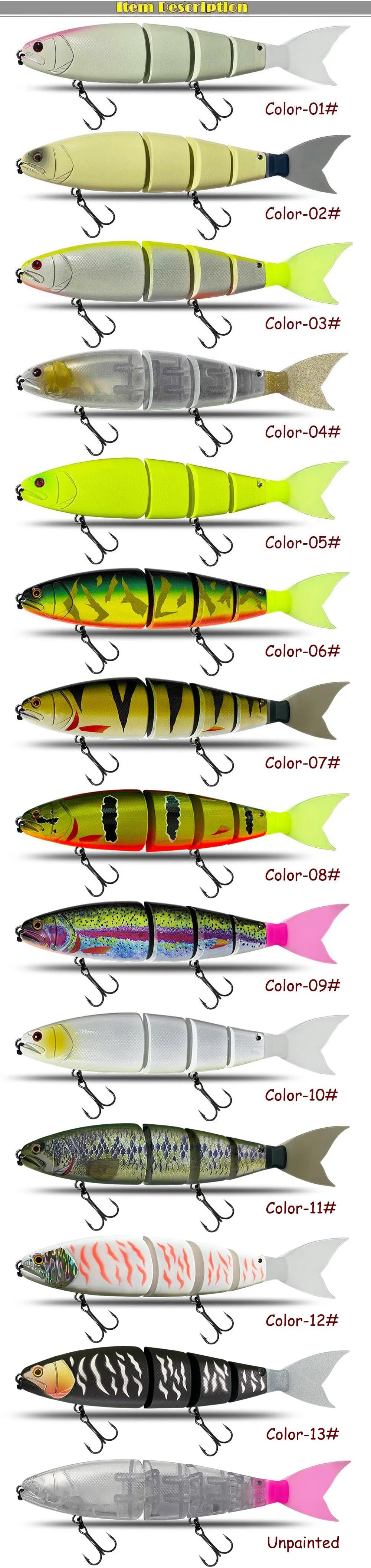 Fishing Lure Swimming Bait Jointed Floating/sinking Giant Hard Bait Section Lure For Big Bait Bass Pike Minnow Lure Size 245mm