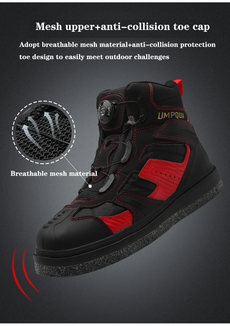 Rock Offshore Fishing Shoes Men's Waterproof Skid-proof Reef-climbing Air-permeable Handiness Felt Spike Soles