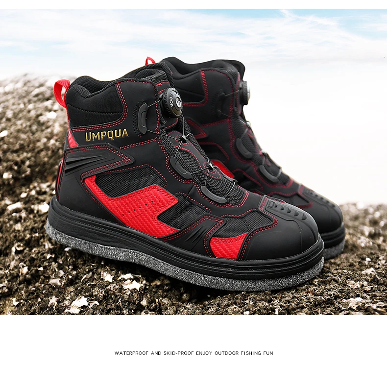Rock Offshore Fishing Shoes Men's Waterproof Skid-proof Reef-climbing Air-permeable Handiness Felt Spike Soles