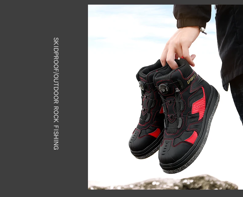Rock Offshore Fishing Shoes Men's Waterproof Skid-proof Reef-climbing Air-permeable Handiness Felt Spike Soles