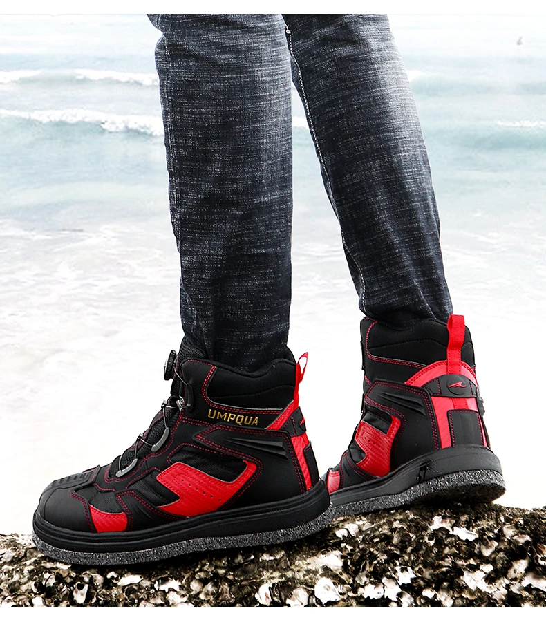 Rock Offshore Fishing Shoes Men's Waterproof Skid-proof Reef-climbing Air-permeable Handiness Felt Spike Soles