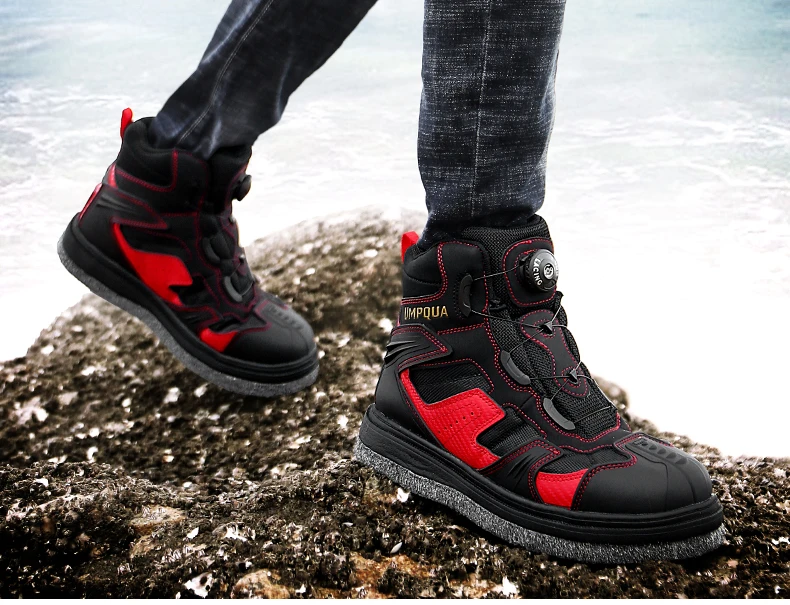 Rock Offshore Fishing Shoes Men's Waterproof Skid-proof Reef-climbing Air-permeable Handiness Felt Spike Soles