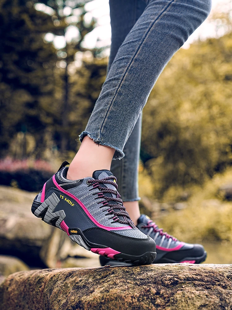 Outdoor Lover Trekking Shoes Men Waterproof Hiking Shoes Mountain Boots Genuine Leather Woodland Hunting Tactical Shoes
