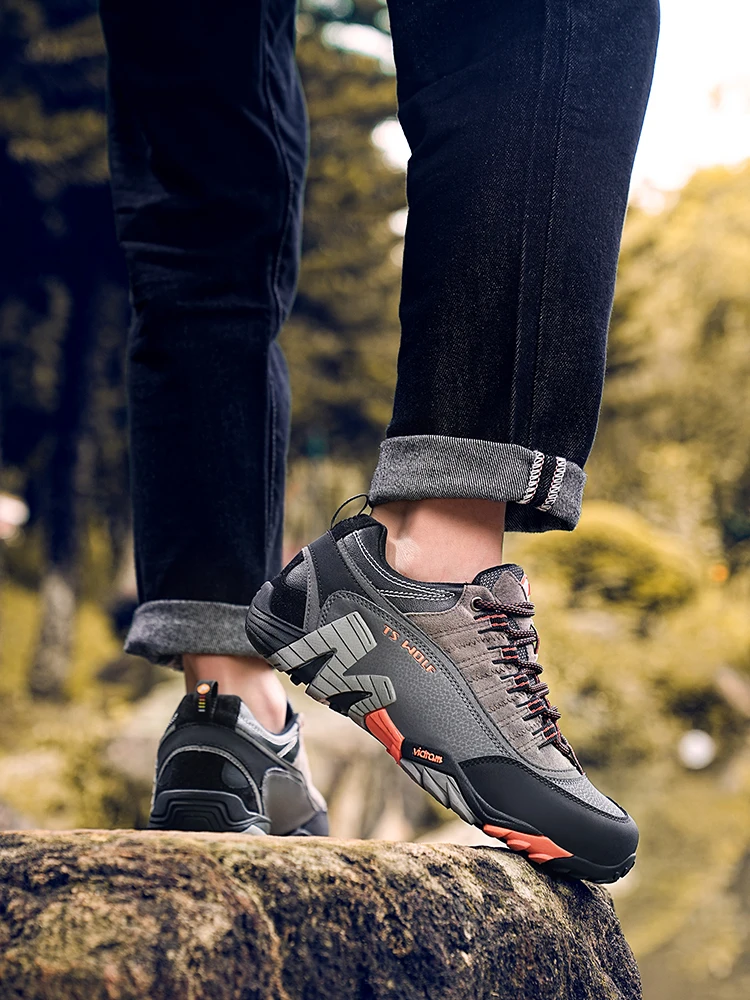Outdoor Lover Trekking Shoes Men Waterproof Hiking Shoes Mountain Boots Genuine Leather Woodland Hunting Tactical Shoes