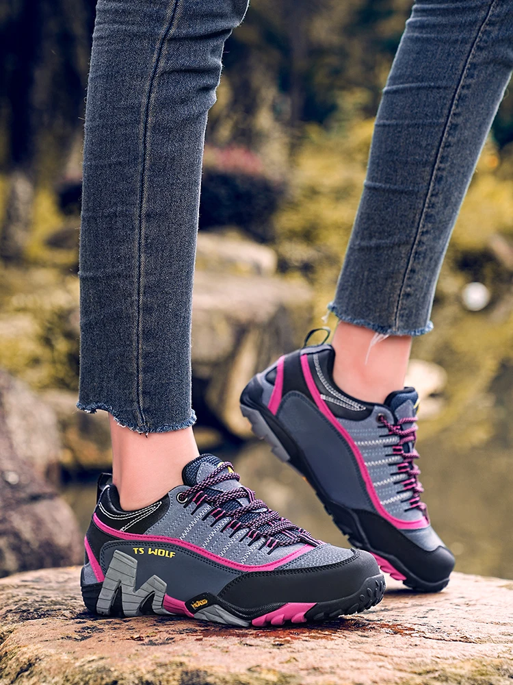Outdoor Lover Trekking Shoes Men Waterproof Hiking Shoes Mountain Boots Genuine Leather Woodland Hunting Tactical Shoes