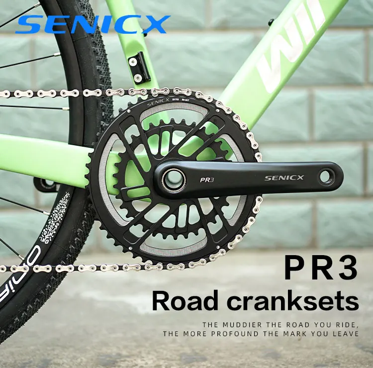 SENICX PR3 High-Quality Road Bicycle Crankset 165/170/172.5/175mm Chain 46-30T/50-34T/52-36T Aluminum Cranks for Road Bike