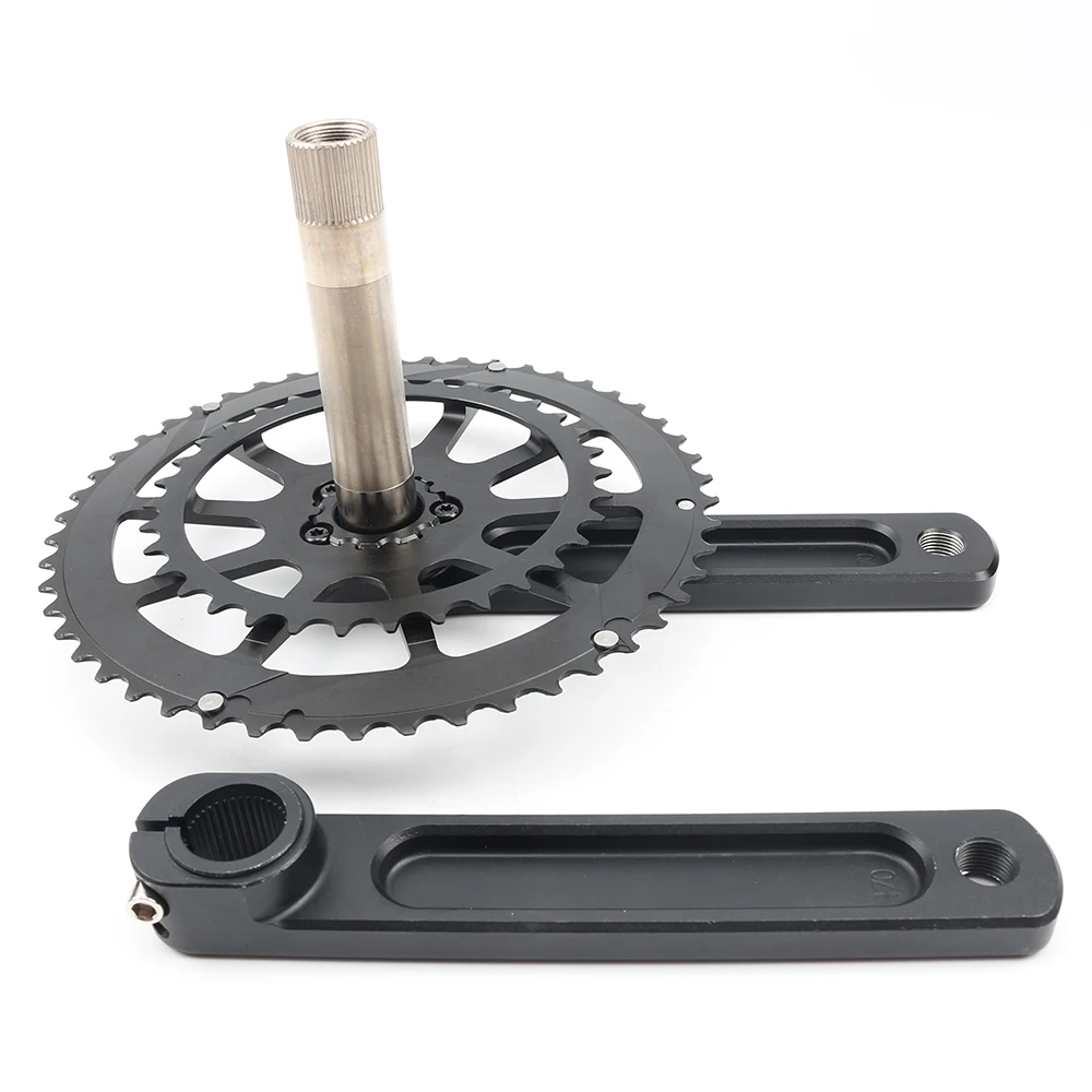 CRUZbike Road Bike Crankset 155/160/165/170/175mm Crank 50-34T/52-36T/53-39T Double Chainring Folding Bicycle Screw BB