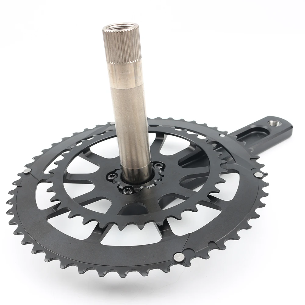 CRUZbike Road Bike Crankset 155/160/165/170/175mm Crank 50-34T/52-36T/53-39T Double Chainring Folding Bicycle Screw BB