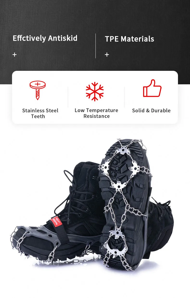 Naturehike-Non Slip Climbing Crampons Cleats Shoe Cover Ice Gripper for Spikes Hiking Winter Manganese Steel Outdoor Cleats Shoe