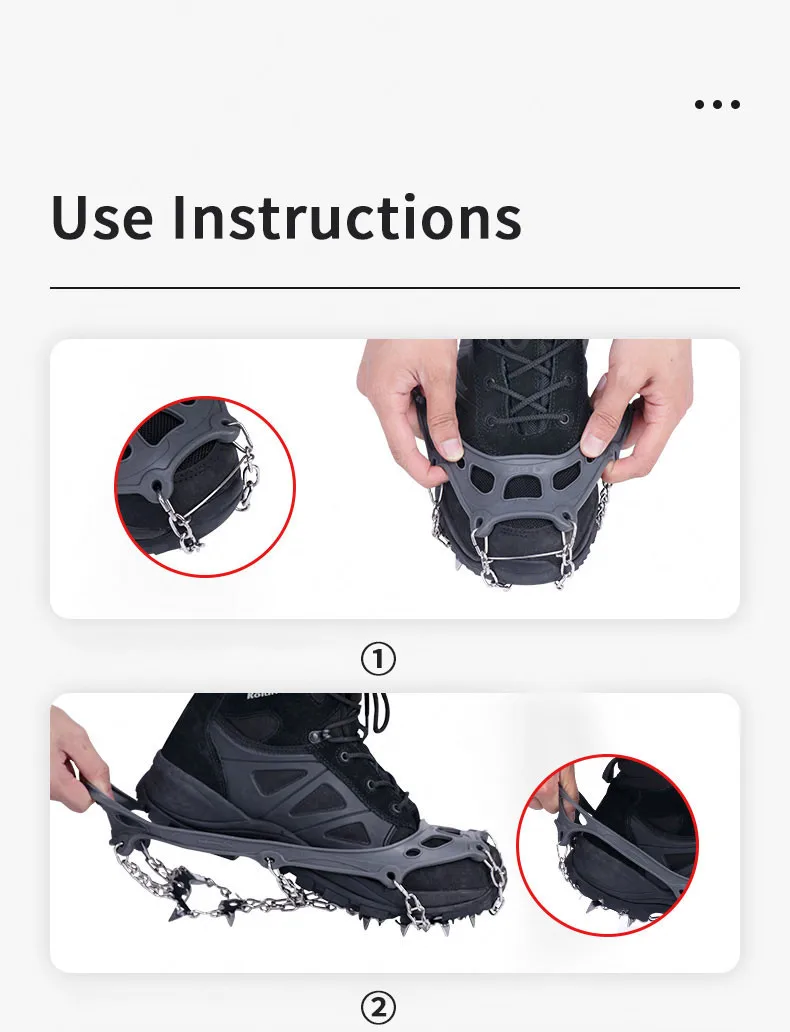 Naturehike-Non Slip Climbing Crampons Cleats Shoe Cover Ice Gripper for Spikes Hiking Winter Manganese Steel Outdoor Cleats Shoe