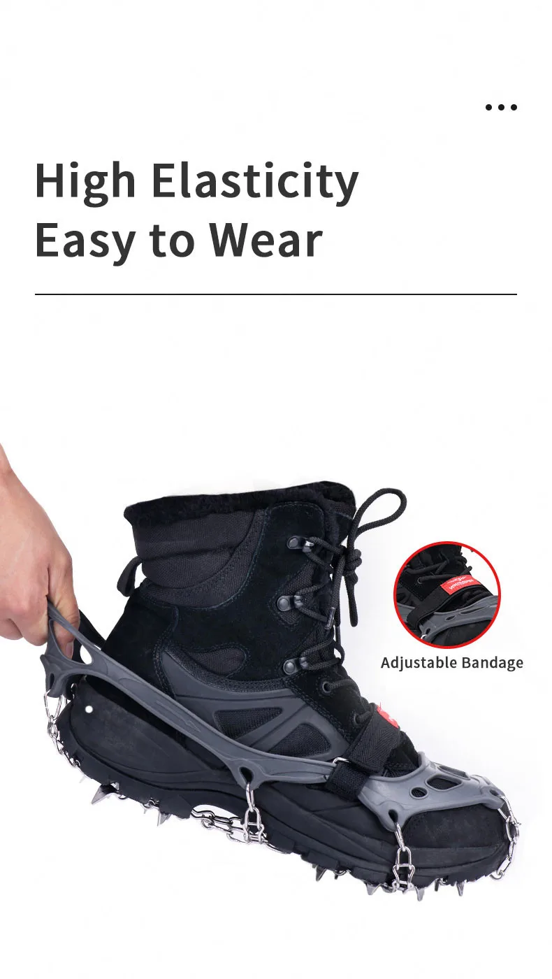 Naturehike-Non Slip Climbing Crampons Cleats Shoe Cover Ice Gripper for Spikes Hiking Winter Manganese Steel Outdoor Cleats Shoe