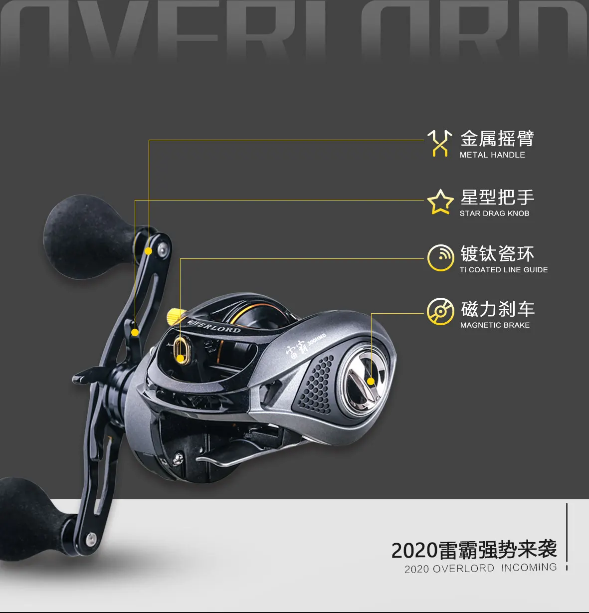 Haibo 2020 OVERLOAD Baitcasting Fishing Reel 8B+RB 5.4:1-7.1:1 Freshwater Sea Carretilha De Pesca Long Casting For Snakehead