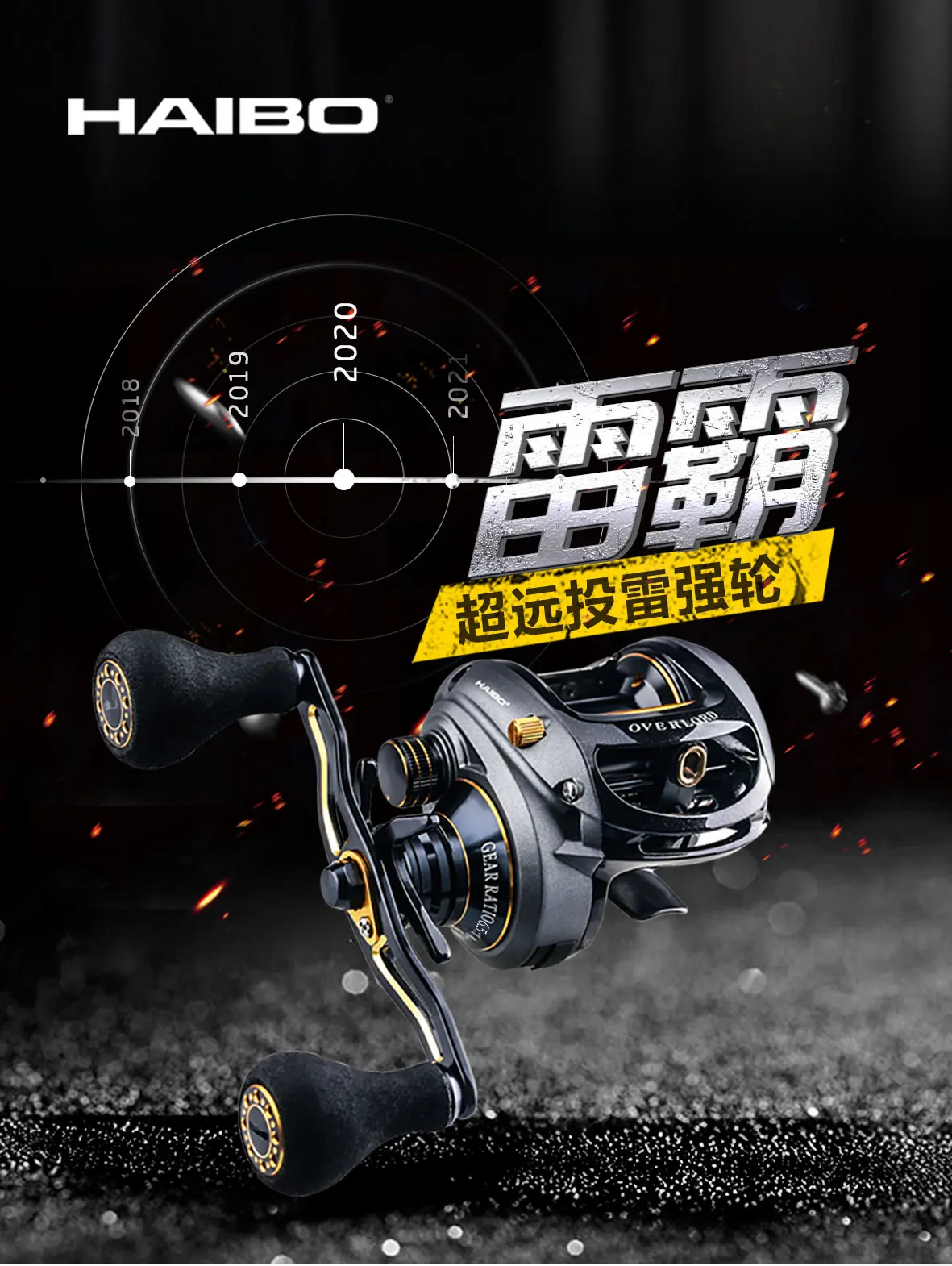 Haibo 2020 OVERLOAD Baitcasting Fishing Reel 8B+RB 5.4:1-7.1:1 Freshwater Sea Carretilha De Pesca Long Casting For Snakehead