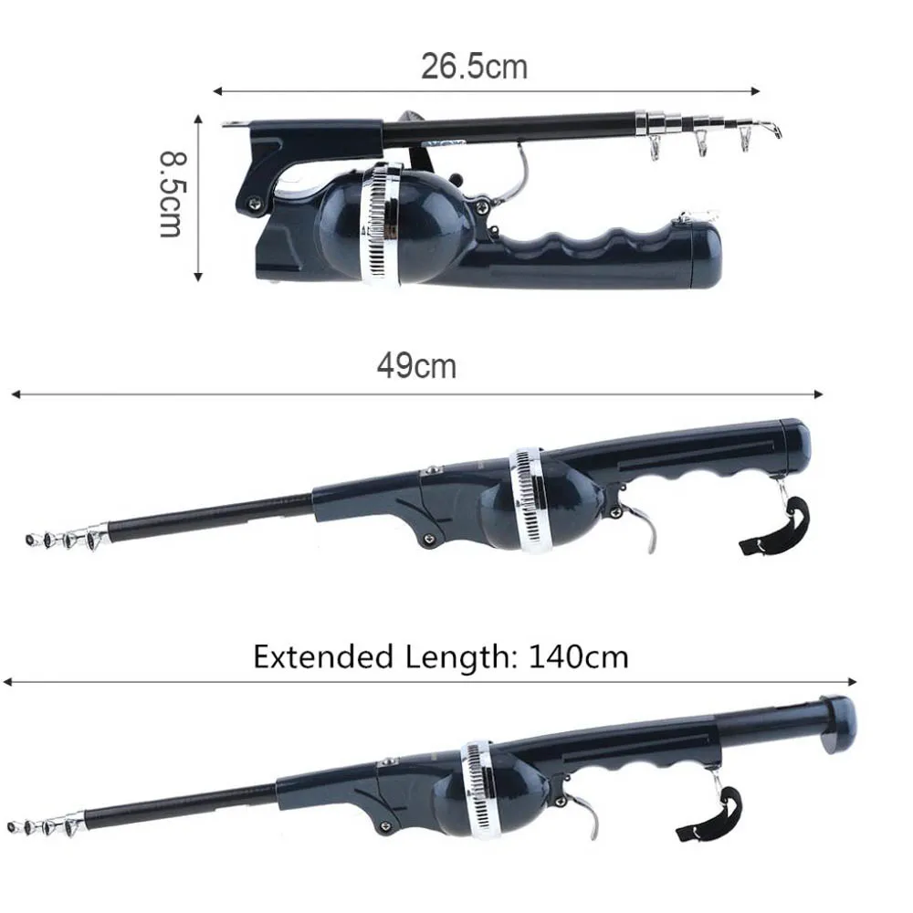 1.4m Fiber Foldable Sea Fishing Rod Built-in Fishing Reel Set with 80m Line Travel Portable Lure Pole Saltwater Winter Ice Rods