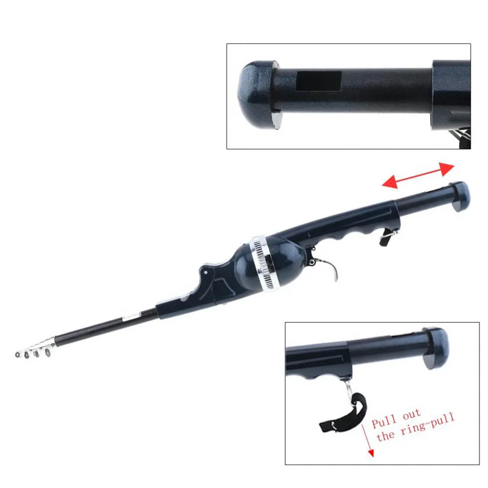 1.4m Fiber Foldable Sea Fishing Rod Built-in Fishing Reel Set with 80m Line Travel Portable Lure Pole Saltwater Winter Ice Rods