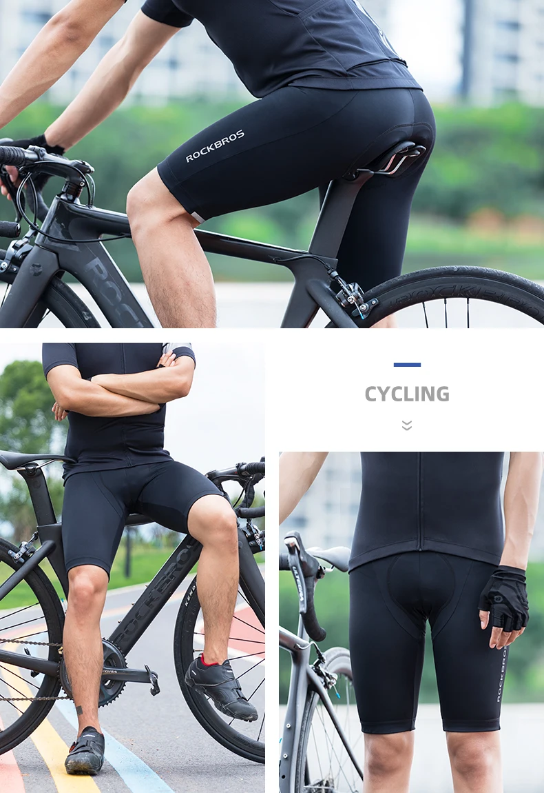 ROCKBROS Unisex Cycling Shorts Pro Bike Team Summer Cycling Short Tights Bicycle MTB Road Bike Trousers Bib Shorts 3D Gel Pad