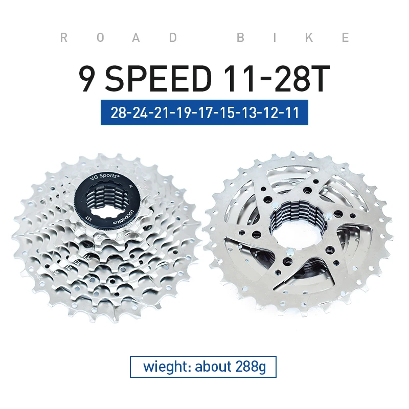 VG Sports All Size Road Bike 8 9 10 11 Speed Velocidade Bicycle Freewheel 11-25T/28T/32T/36T Bicycle Cassette Freewheel Sprocket