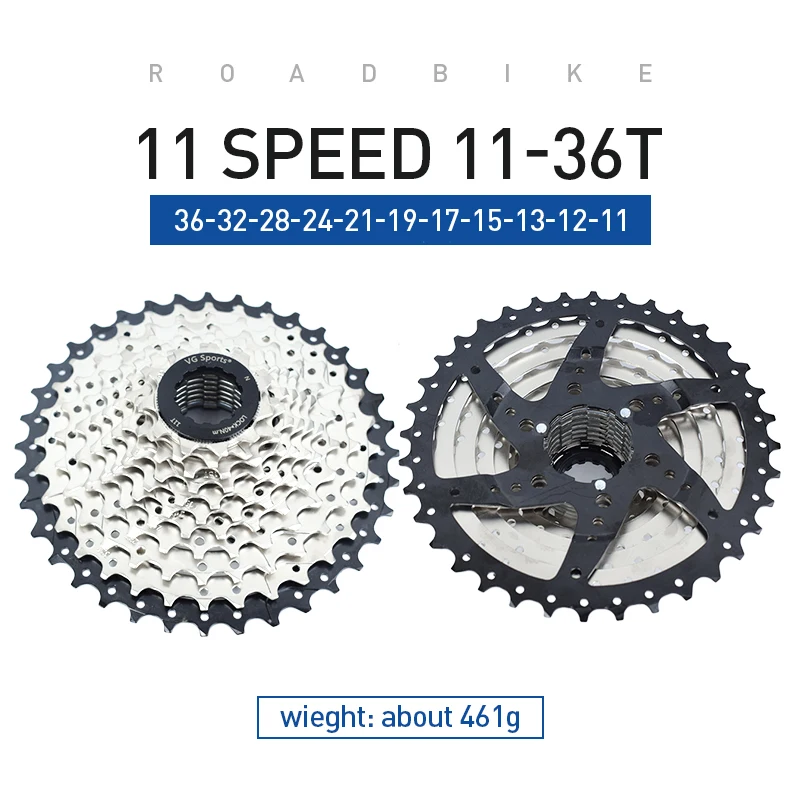 VG Sports All Size Road Bike 8 9 10 11 Speed Velocidade Bicycle Freewheel 11-25T/28T/32T/36T Bicycle Cassette Freewheel Sprocket