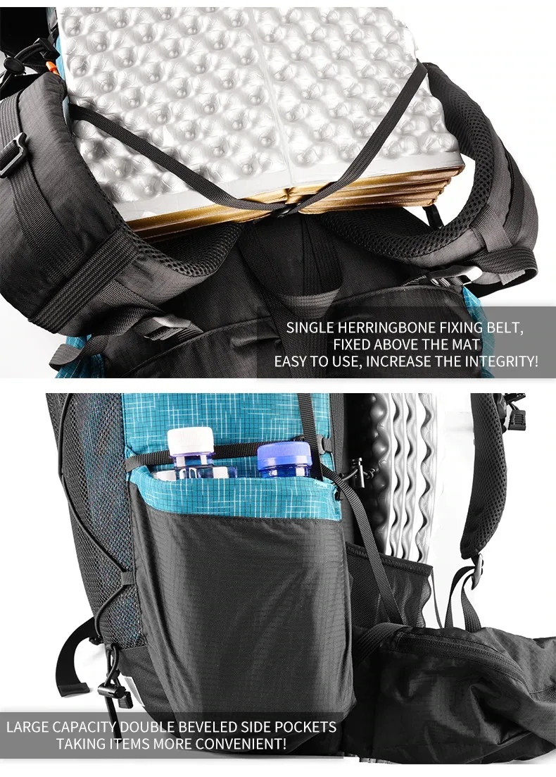 3F UL GEAR QiDian Hiking Backpack 40+16L Outdoor Waterproof Climbing Bag Qi Dian UltraLight Pack Trekking Men Women