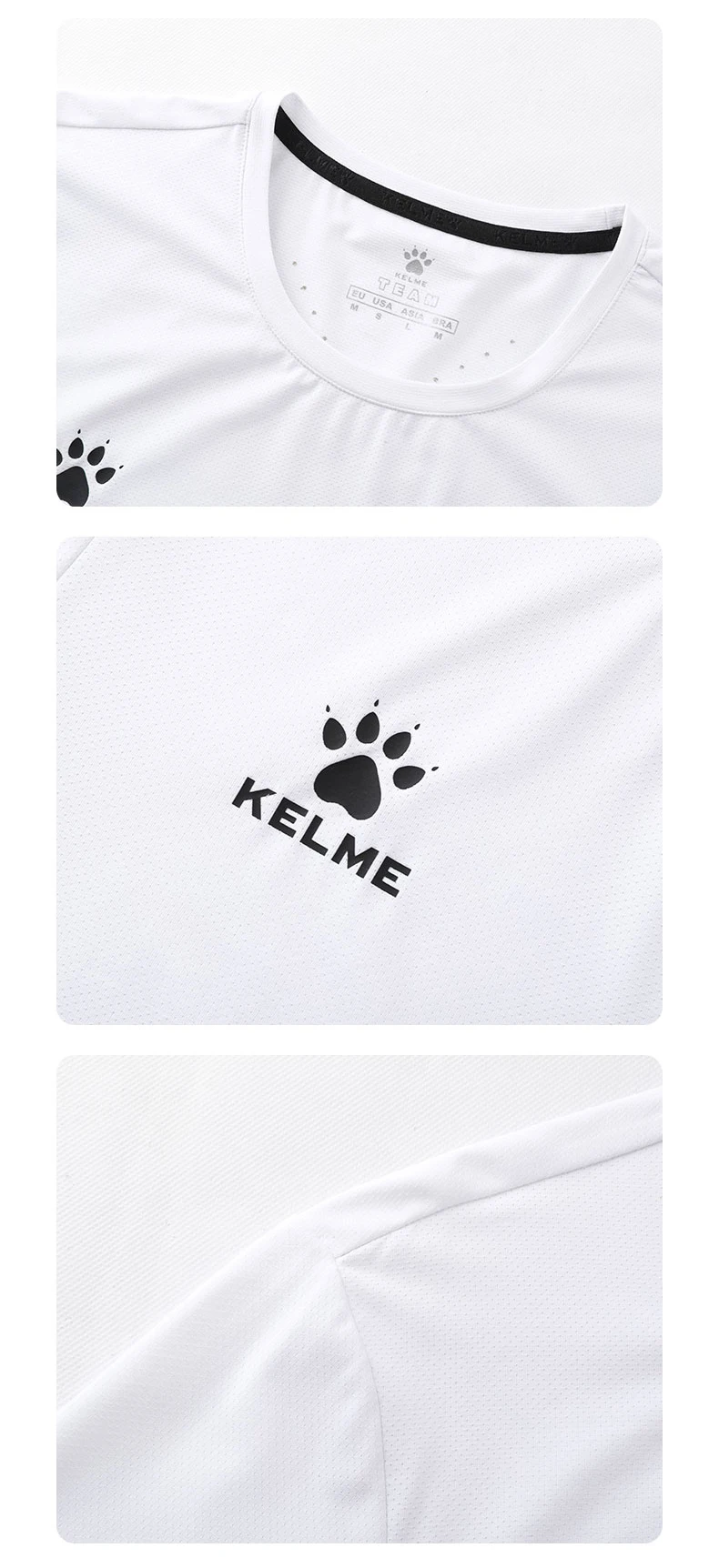 KELME Men's T-shirt Running Sports Shirt Short Sleeve Trainning Exercise Gym Quick Dry Sportswear Breathable T-Shirt 8151TX1003