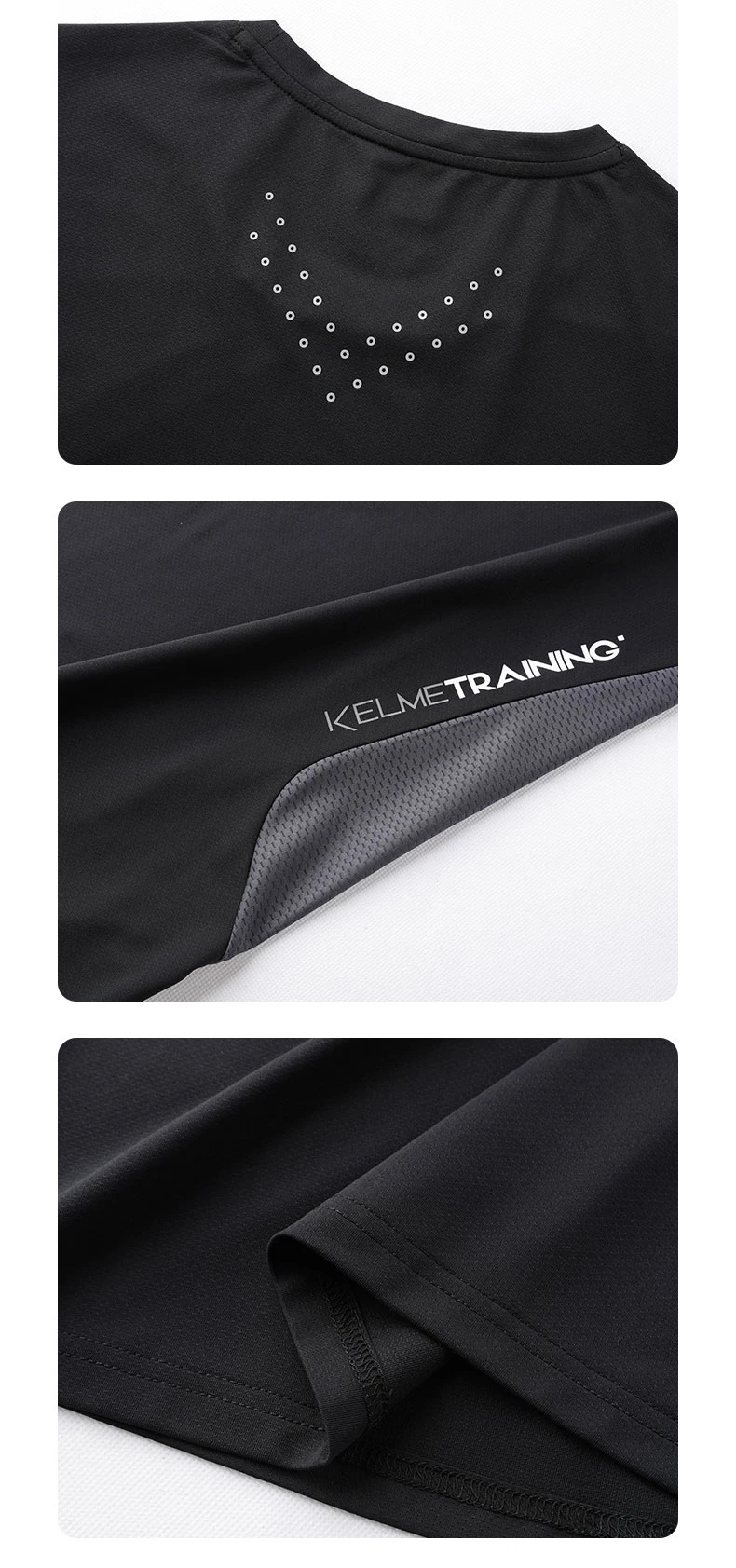 KELME Men's T-shirt Running Sports Shirt Short Sleeve Trainning Exercise Gym Quick Dry Sportswear Breathable T-Shirt 8151TX1003