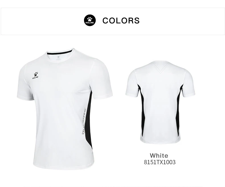 KELME Men's T-shirt Running Sports Shirt Short Sleeve Trainning Exercise Gym Quick Dry Sportswear Breathable T-Shirt 8151TX1003
