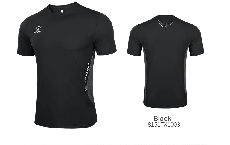 KELME Men's T-shirt Running Sports Shirt Short Sleeve Trainning Exercise Gym Quick Dry Sportswear Breathable T-Shirt 8151TX1003