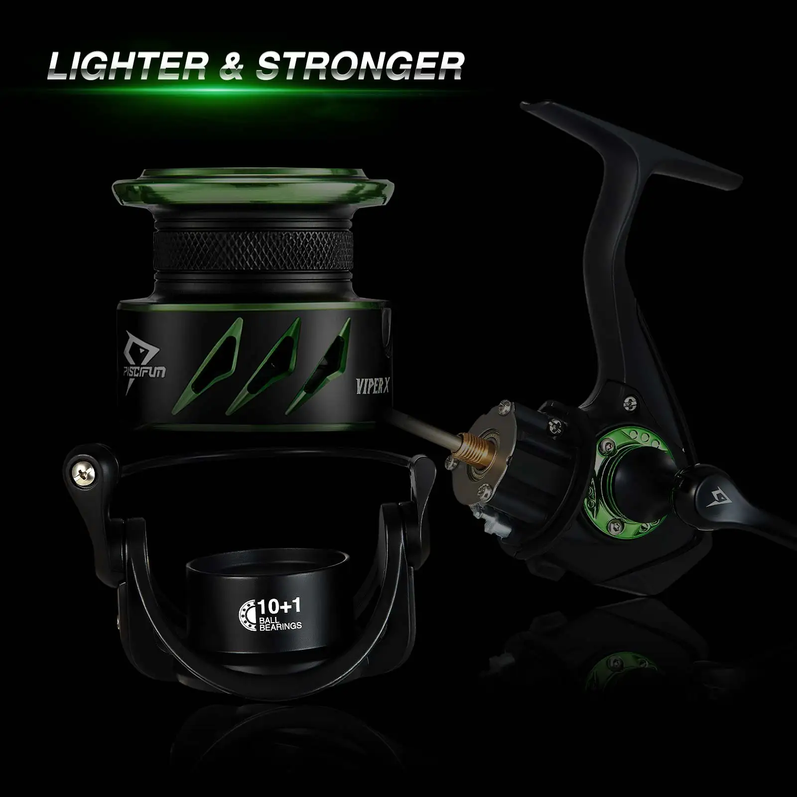 Piscifun Viper X Spinning Fishing Reel 4-15KG Max Drag 5.2:1/6.2:1 High Speed 10+1BB Smooth and Fast UltraLight Fishing Reels