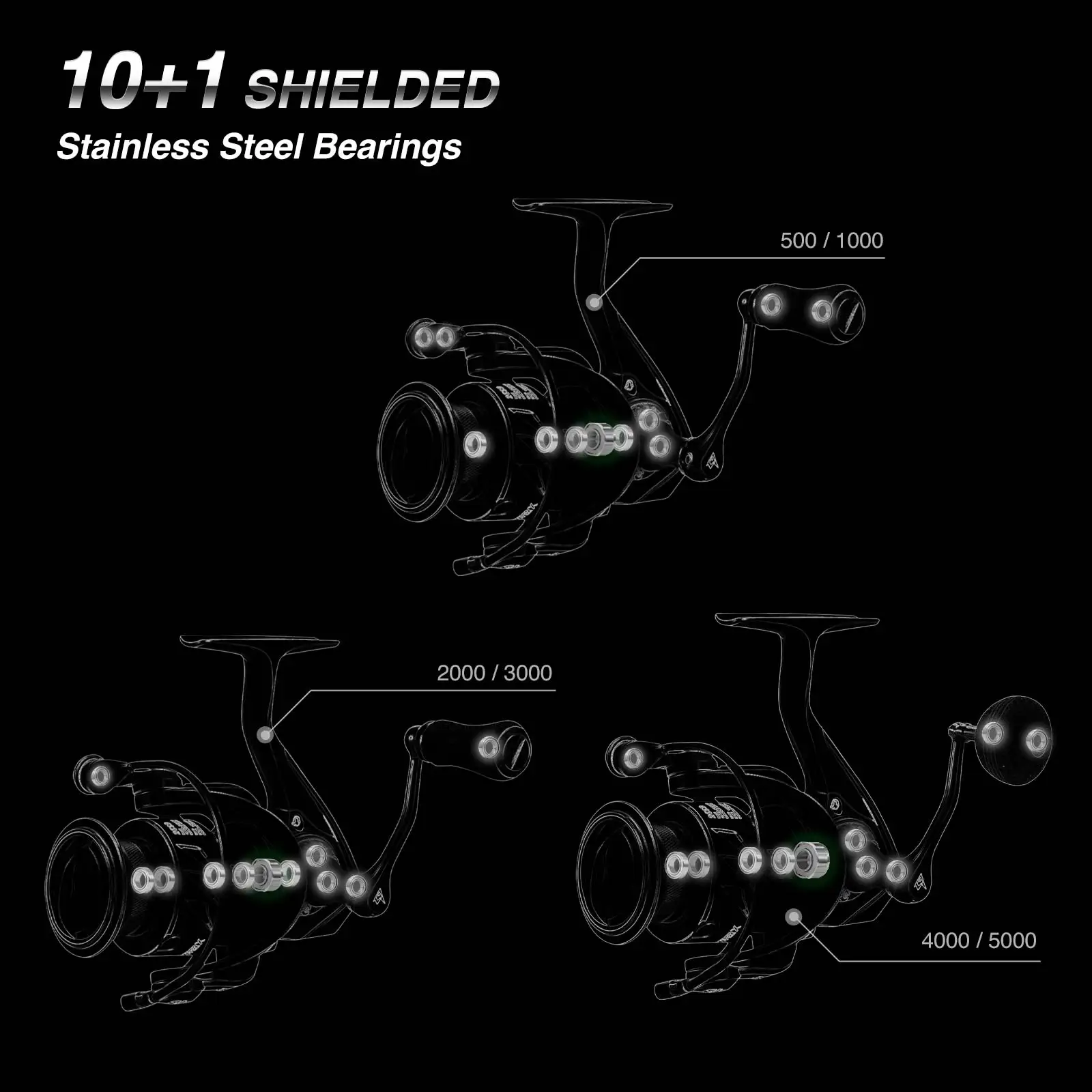 Piscifun Viper X Spinning Fishing Reel 4-15KG Max Drag 5.2:1/6.2:1 High Speed 10+1BB Smooth and Fast UltraLight Fishing Reels