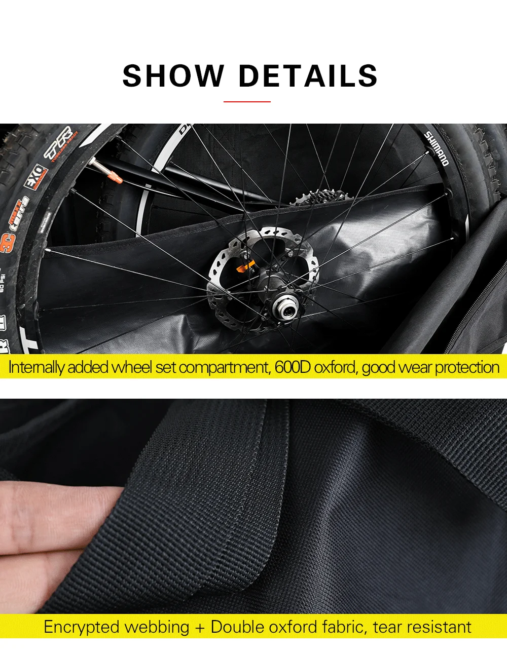 Rhinowalk Folding Bike Carry Bag 26"-29" Big Capacity Bike Cover Outdoor Portable Bicycle Packing Storage Carrier Travel Bag