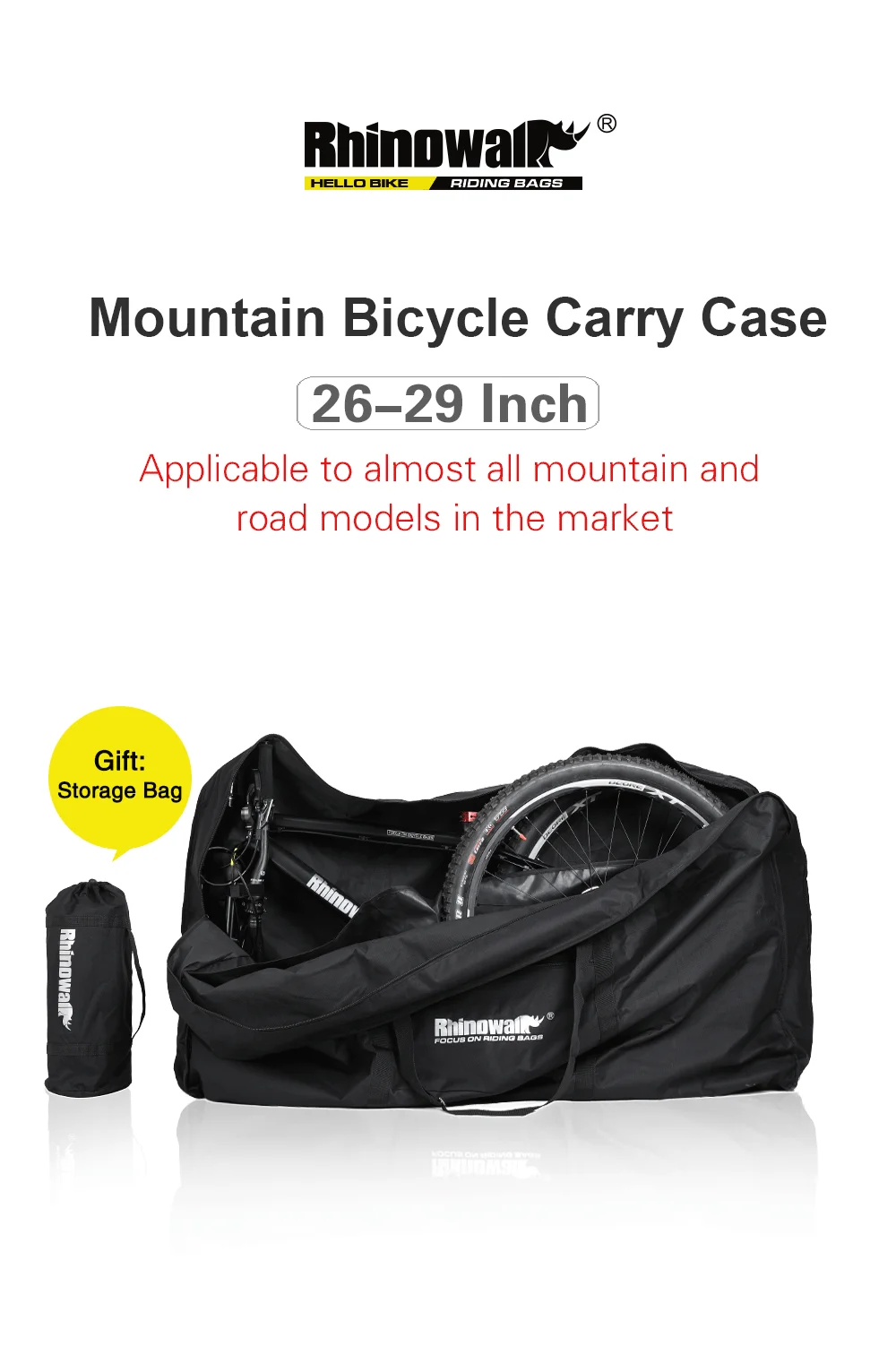 Rhinowalk Folding Bike Carry Bag 26"-29" Big Capacity Bike Cover Outdoor Portable Bicycle Packing Storage Carrier Travel Bag