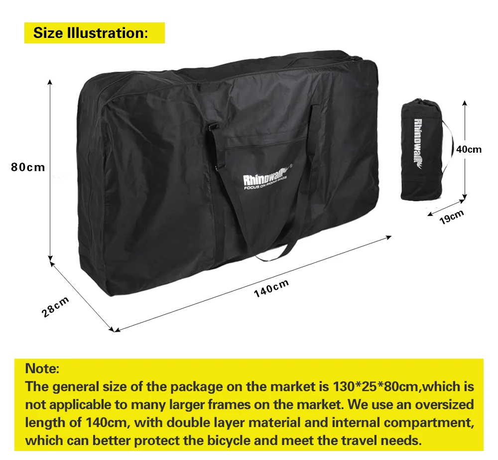 Rhinowalk Folding Bike Carry Bag 26"-29" Big Capacity Bike Cover Outdoor Portable Bicycle Packing Storage Carrier Travel Bag