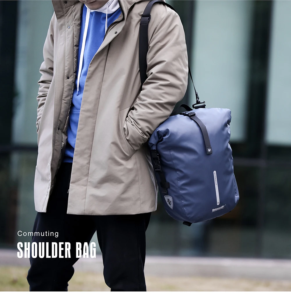 Rhinowalk Waterproof Bike Bag 20L Rear Rack Pannier Black Travel Cycling Bag Multifunctional Shoulder Bag Backpack Bicycle Bag