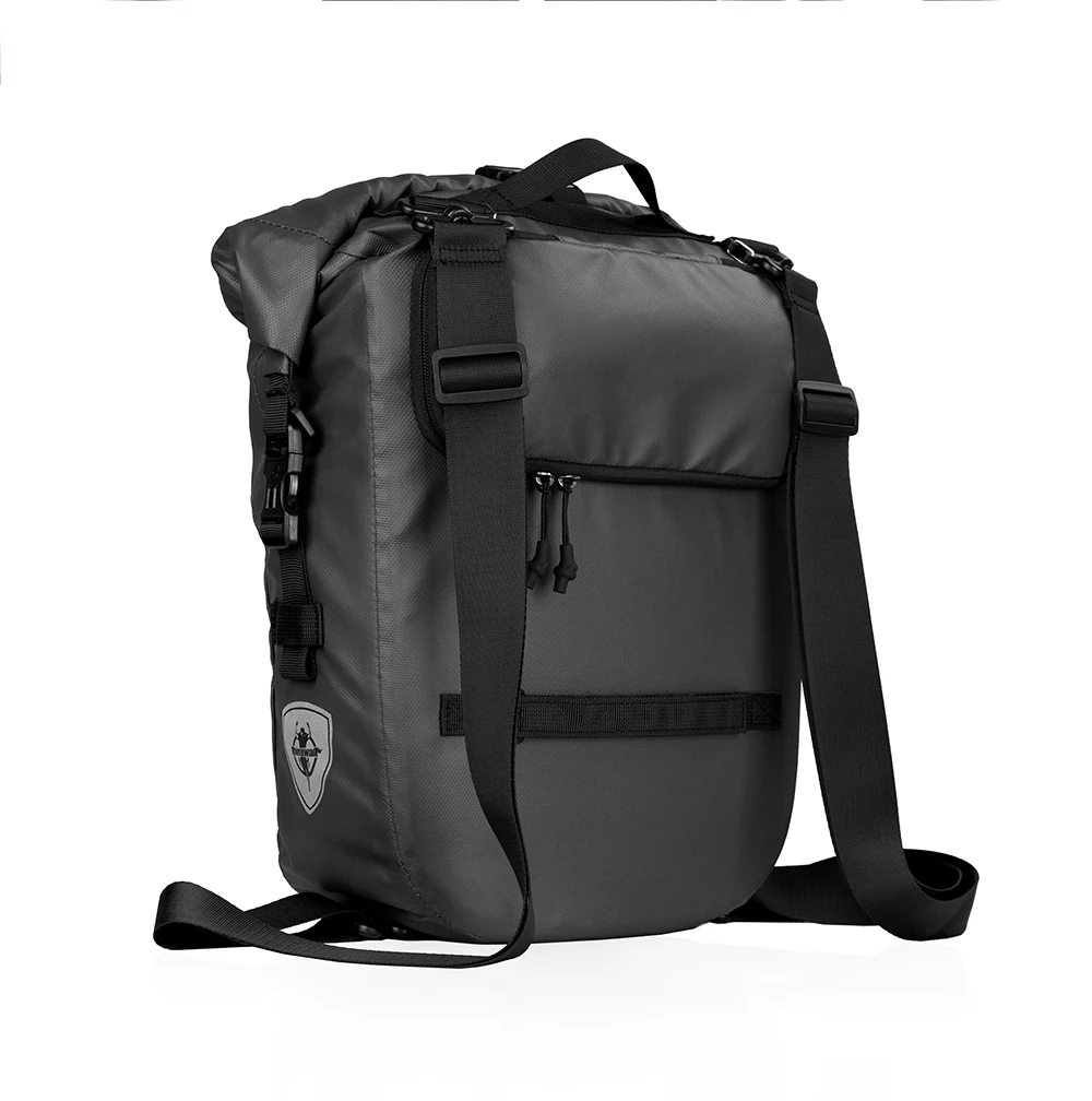 Rhinowalk Waterproof Bike Bag 20L Rear Rack Pannier Black Travel Cycling Bag Multifunctional Shoulder Bag Backpack Bicycle Bag