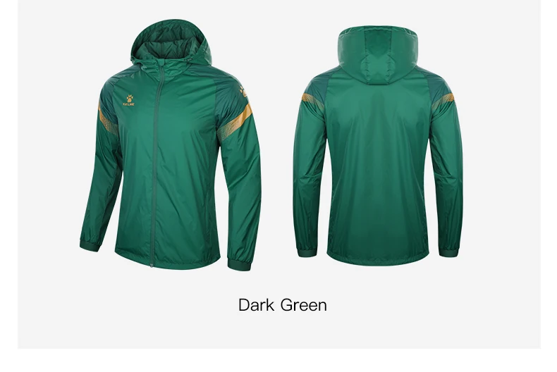 KELME Men's Windbreaker Running Jacket Soccer Kid Hooded Windproof Coat Couple Training Waterproof Jacket Quick Dry 8061WT1005