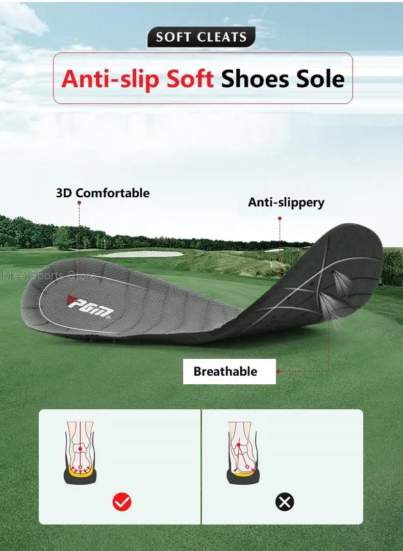 Pgm Training Golf Shoes Men'S Waterproof Golf Shoes Male Rotating Shoelaces Sports Sneakers Man Non-Slip Trainers 3 Styles