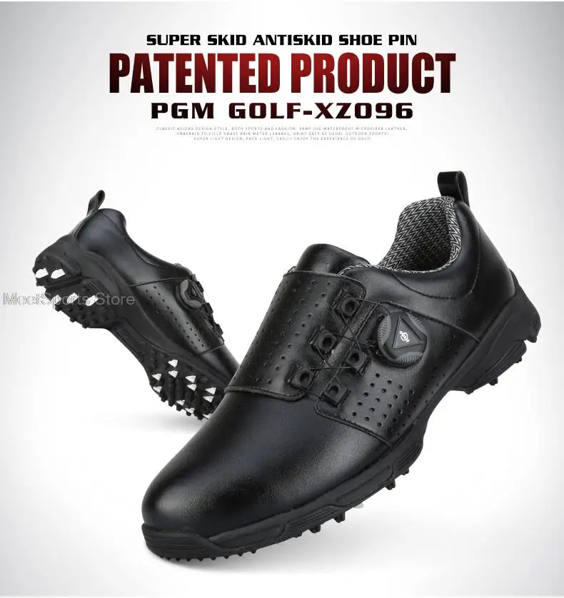 Pgm Training Golf Shoes Men'S Waterproof Golf Shoes Male Rotating Shoelaces Sports Sneakers Man Non-Slip Trainers 3 Styles