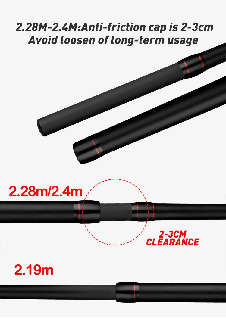 Lure fishing rod 2.28m,2.4m XH XXH Fast Action 40LB 2sections Jerkbait Fishing Rod Carbon Spinning Casting Rod for Big Game
