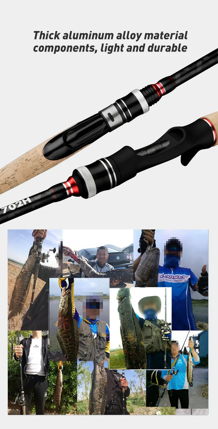 Lure fishing rod 2.28m,2.4m XH XXH Fast Action 40LB 2sections Jerkbait Fishing Rod Carbon Spinning Casting Rod for Big Game