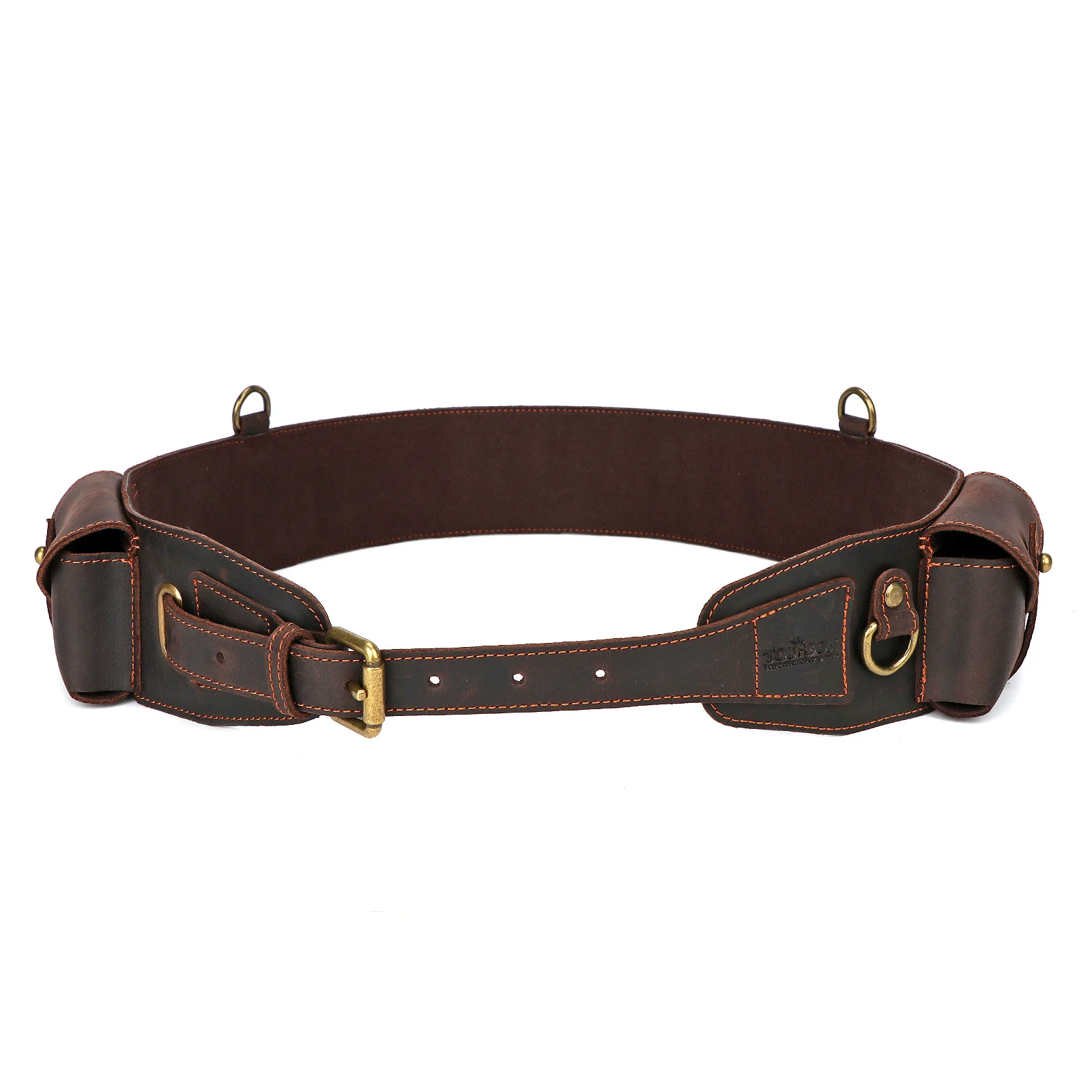 Tourbon Hunting Accessories 12 Gauge Gun Bandolier Cartridges Belt Genuine Leather Ammo Holder Carrier W/ A Pocket 39''-47‘’