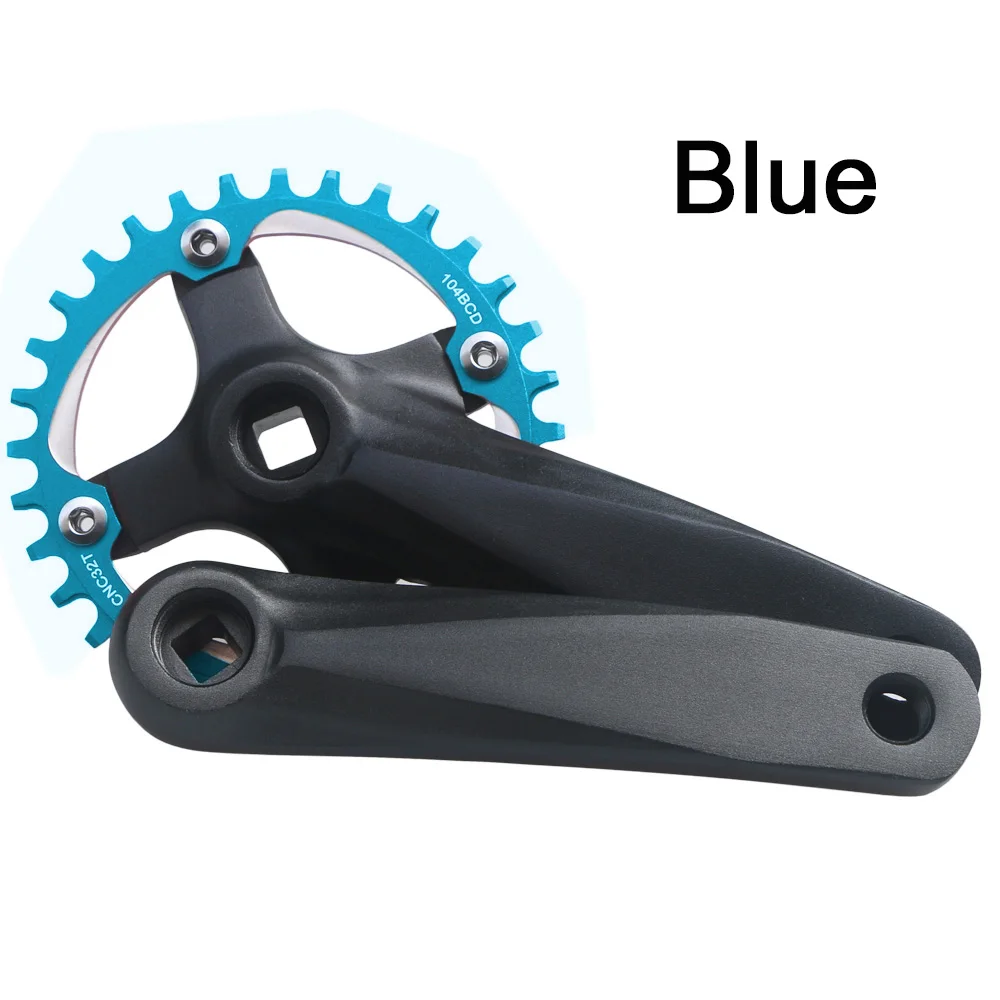 152/165/170mm Bicycle Square Hole Crankset 104BCD 30/32T/34T/36T/38T/40T/42T Narrow Wide Chainwheel Sprocket MTB Bike Crank Arms