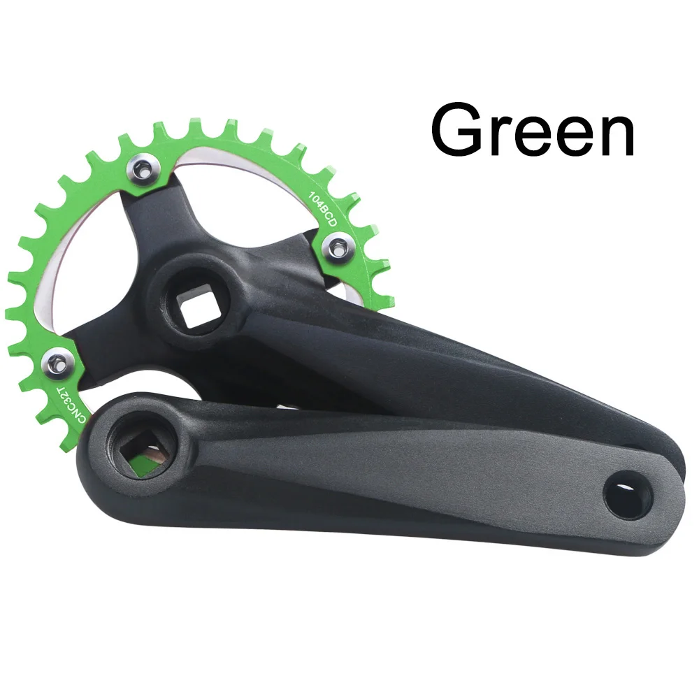 152/165/170mm Bicycle Square Hole Crankset 104BCD 30/32T/34T/36T/38T/40T/42T Narrow Wide Chainwheel Sprocket MTB Bike Crank Arms