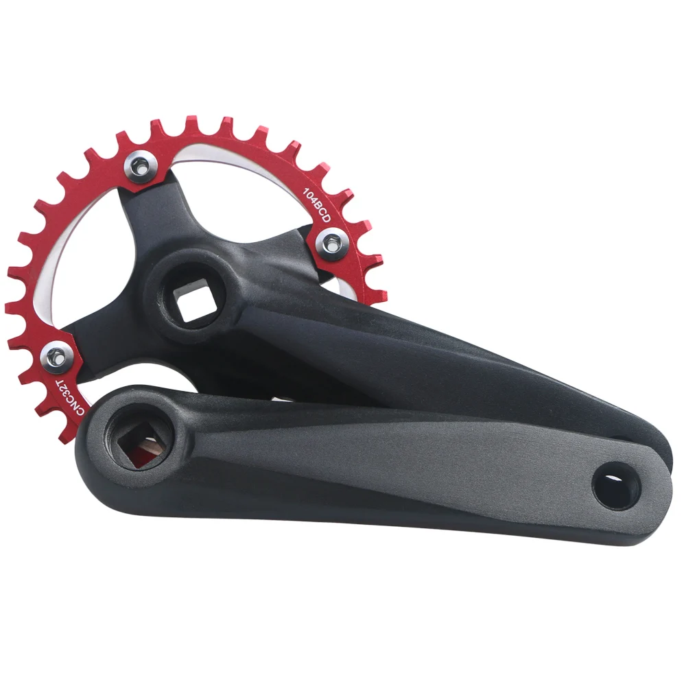 152/165/170mm Bicycle Square Hole Crankset 104BCD 30/32T/34T/36T/38T/40T/42T Narrow Wide Chainwheel Sprocket MTB Bike Crank Arms