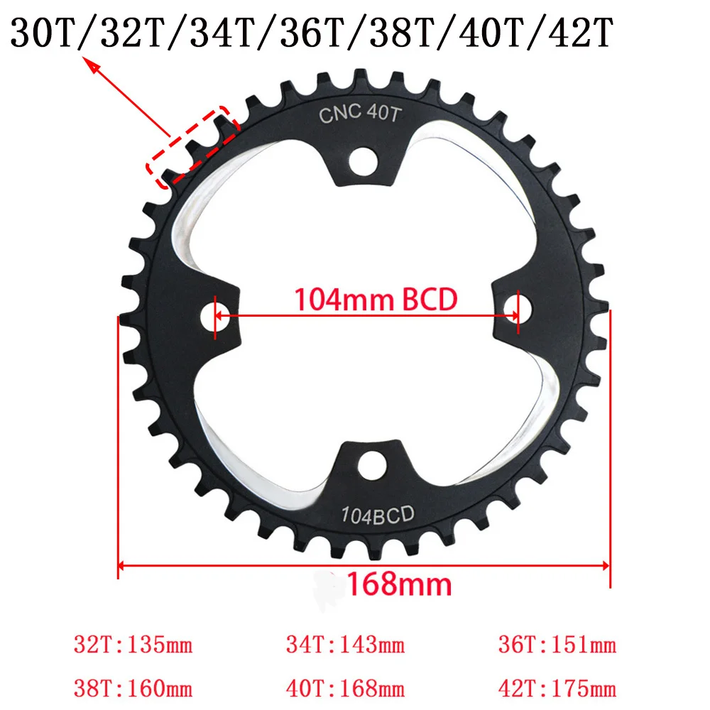 152/165/170mm Bicycle Square Hole Crankset 104BCD 30/32T/34T/36T/38T/40T/42T Narrow Wide Chainwheel Sprocket MTB Bike Crank Arms