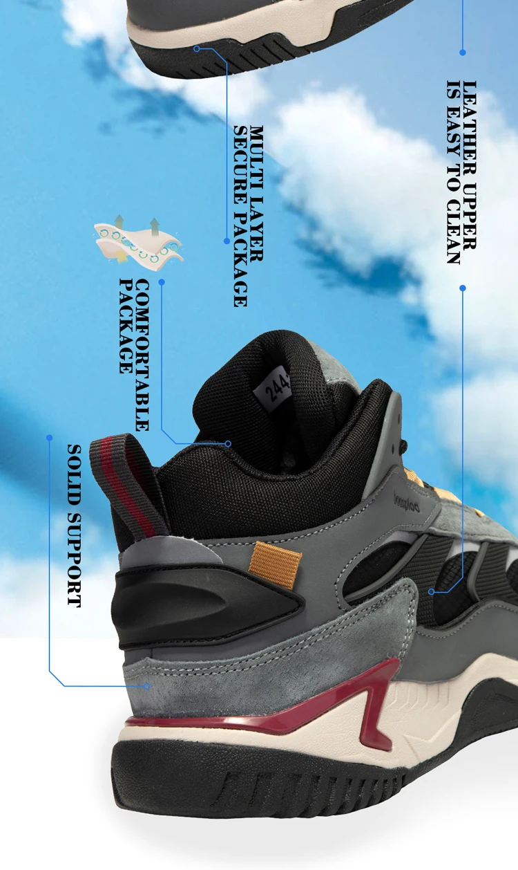 Baasploa Winter Men Leather Sneakers Casual Fashion Waterproof Sport Shoes For Man Plush Warm Male Sneakers Non-Slip Outdoor
