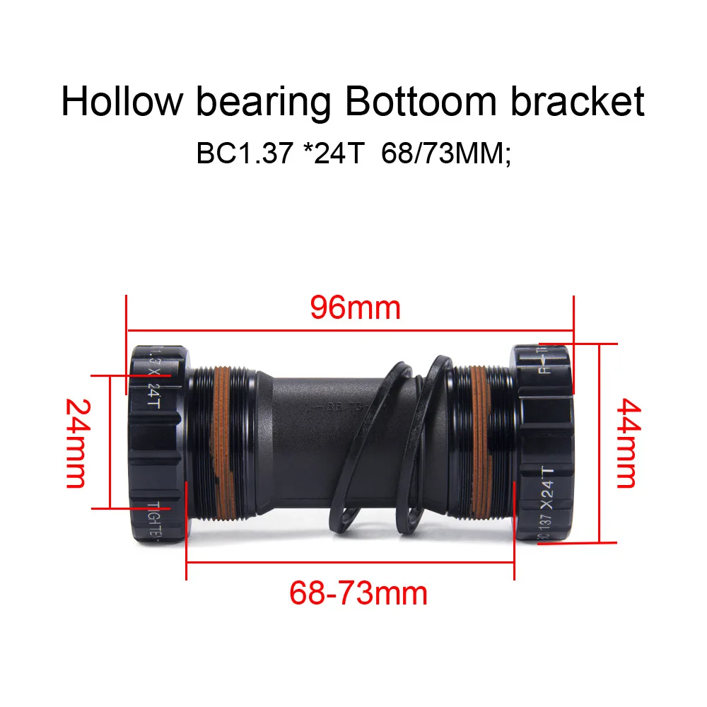 Bicycle Crankset 36T 22-36T 24-38T Bolany 104BCD Hollow Crank MTB Crankset 170mm Integrated Crank Chainring